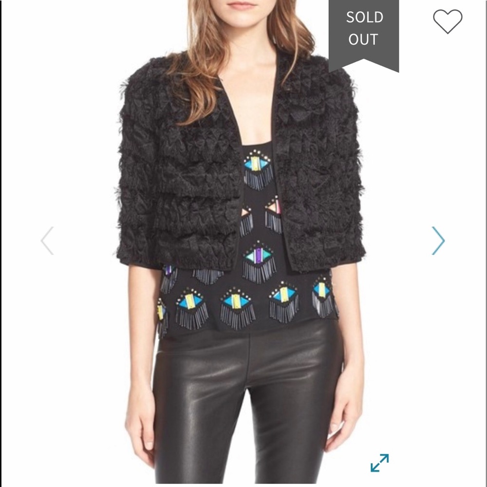 NEW MILLY fringe crop bolero - Picture 1 of 4